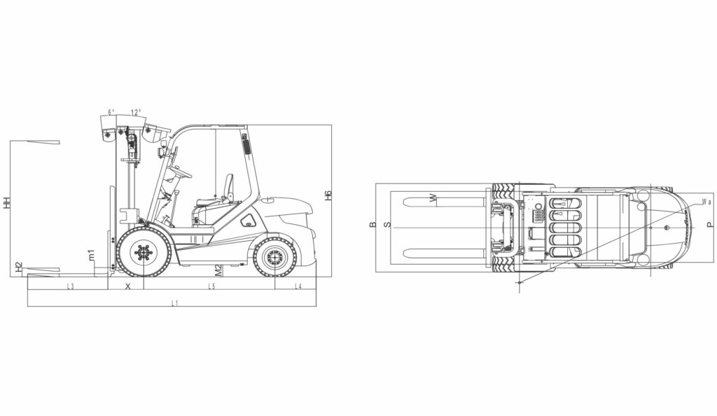 LG35DT Forklift Drawing