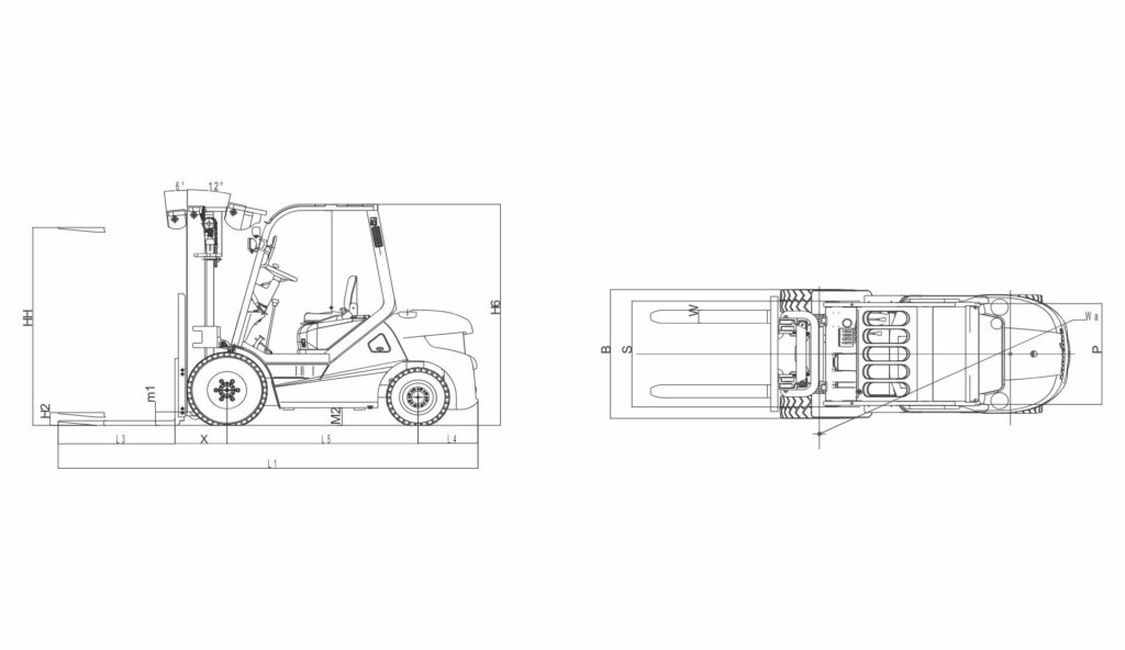 LG70DT Forklift Drawing